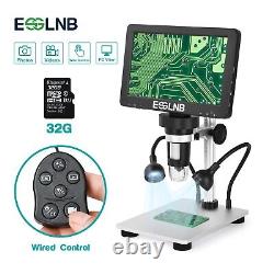 1000X HD Digital Microscope with 7'' Large Screen Picture Video Recorder With 32G