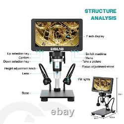 1000X HD Digital Microscope with 7'' Large Screen Picture Video Recorder With 32G