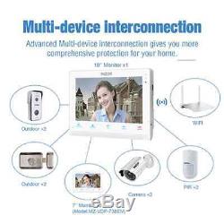 10 Inch Wireless/Wifi Smart IP Video Doorbell Intercom System, 1xTouch Screen Mo