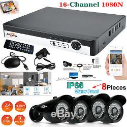 16CH CCTV 1080N DVR with 8x 2.4MP Sony Bullet Security Camera Video Recorder Kit