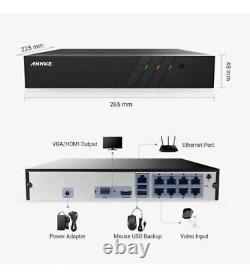 2TB ANNKE 8CH 6MP H. 265+ POE IP NVR CCTV Network Video Recorder Smart Playback