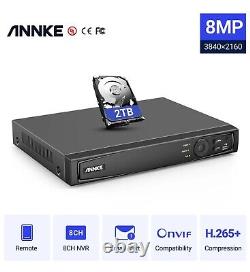 2TB ANNKE 8MP 4K 8CH Video Recorder NVR for PoE Home Security System Inc cables