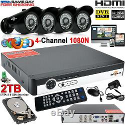 4CH CCTV DVR 4x 2.4MP HD 1080p Sony Lens Bullet Security Camera + 2TB HDD Kit