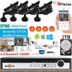 4CH CCTV DVR 4x 2.4MP HD 1080p Sony Lens Bullet Security Camera + 2TB HDD Kit