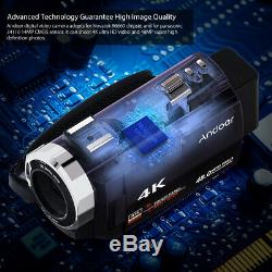 4K 1080P 48MP Digital Video Camera Camcorder Recorder 0.39X Wide Angle 16X I0X1