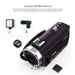 4K 1080P 48MP Digital Video Camera Camcorder Recorder 0.39X Wide Angle 16X I0X1