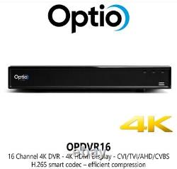 4K 8MP Optio DVR XVR CCTV System Digital Video Recorder 16 Channel HDMI BNC UK