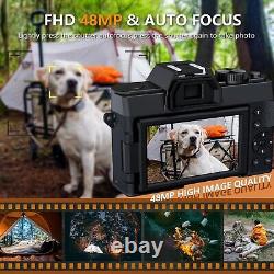 4K Digital Camera 48MP 16X 3 Flip screen Vlogging Camera for YouTube Camcorder