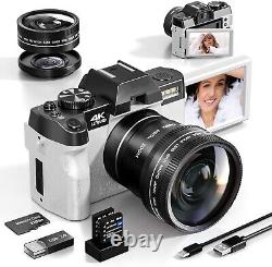 4K Digital Camera 48MP 16X Autofocus Video Camera with 2 Batteries For Youtube