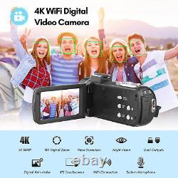 4K Digital Video Camera WiFi Camcorder DV Recorder 56MP 18X Digital Zoom B O7I2