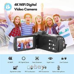 4K Digital Video Camera WiFi Camcorder DV Recorder 56MP 18X Digital Zoom UK 2023