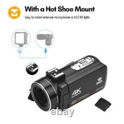 4K Digital Video Camera WiFi Camcorder DV Recorder 56MP 18X Digital Zoom UK Hot