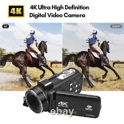 4K HD Digital Video Camera WiFi Camcorder DV Recorder 56MP 18X Digital Zoom New