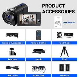 4K Video Camera Camcorder 16X Zoom 56MP Vlogging Camera for YouTube, TikTok, INS
