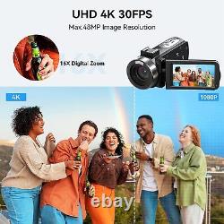 4K Video Camera Camcorder 48MP UHD WiFi Digital Video Recorder Cam Night Vision