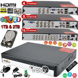 4/8/16CH CCTV 5 in 1 DVR Video Recorder 1TB 2TB HDD Security Surveillance System
