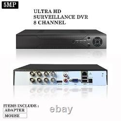 5MP Digital Video Recorder 8 Channel CCTV DVR Ultra HD AHD 1920P VGA HDMI BNC UK