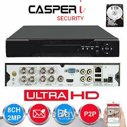 8 Channel 1080N CCTV 5in1 DVR Digital Video Recorder With Optional HDD UK STOCK