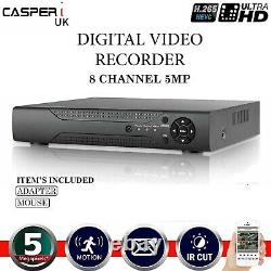 8 Channel 5MP Digital Video Recorder CCTV DVR Ultra HD AHD 1920P VGA HDMI BNC UK