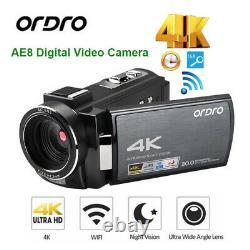 AE8 Digital 4K Video Camera Touch 3.0 IPS 16X Digtal Zoom Recorder Night Vision