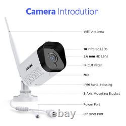 ANNKE 3MP Wireless Two-way Audio CCTV System Wifi IP Camera 5MP 10CH NVR Alert