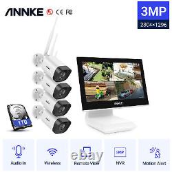 ANNKE 4CH 5MP NVR Wireless System 4x 3MP Audio IP Camera Home Security System 1T