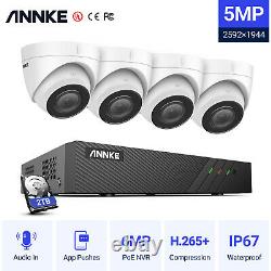 ANNKE 5MP Audio PoE Security Camera System 8CH H. 265+6MP NVR Video CCTV Home 2TB