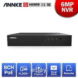 ANNKE 8CH 6MP H. 265+ POE IP NVR CCTV Network Video Recorder Smart Playback Home