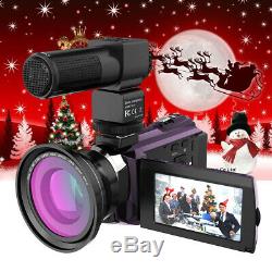 Andoer 4K 1080P 48MP WiFi Digital Video Camera Camcorder Recorder+mic+lens Z3D8