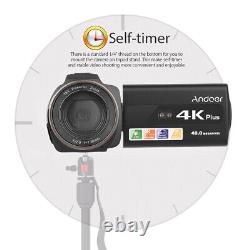 Andoer 4K/60FPS 48MP Digital Video Camcorder Recorder with 16X Q6M0