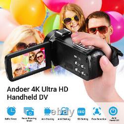 Andoer 4K Digital Camera 30MP 18X Video Recorder CMOS Camcorder T5P6