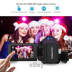 Andoer 4K Digital Video Camera WiFi HD 1080P 48MP 16X ZOOM Camcorder DV Recorder