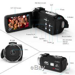 Andoer 4K Ultra HD WiFi Digital Video Camera Camcorder DV Recorder + Microphone