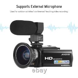 Andoer HDV-201LM 1080P FHD Digital Video Camera Camcorder DV Recorder 24MP K6U5