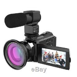 Andoer WiFi 4K HD 48MP Digital Video Camera Camcorder Recorder DV Mic+Macro Lens