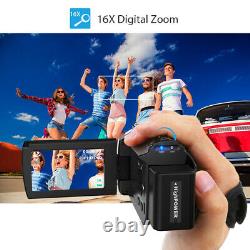 Andoer WiFi 4K HD 48MP Digital Video Camera Camcorder Recorder DV Mic+Macro Lens