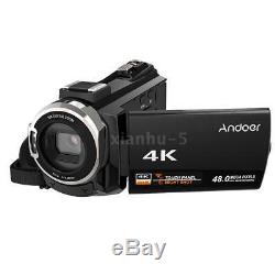 Andoer WiFi 4K HD 48MP Digital Video Handy Camera Camcorder Recorder DV DVR Mic