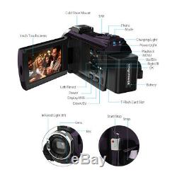 Andoer WiFi 4K HD 48MP Digital Video Handy Camera Camcorder Recorder DV Mic B3G0