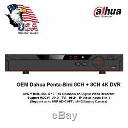 Dahua OEM 5in1 8MP Penta-brid 16CH + 16CH(IPC) DVR 4K Digital Video Recorder