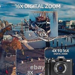 Digital Camera 4K 16X 30FPS 3 IPS Flip screen Video Camer for YouTube Vlogging