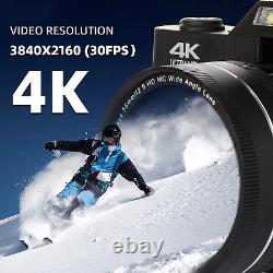 Digital Camera 4K 48MP 3.0'' LCD Screen 16X Zoom Anti-Shake With 32G SD Card Mic