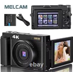 Digital Camera 4K 48MP 3'' Screen Anti-shake Compact Video Camera with 32GB Card