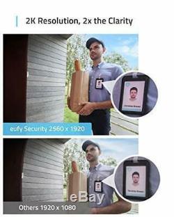 Eufy Security Wi-Fi Video Doorbell and Chime, 2K Resolution, Real-Time Response