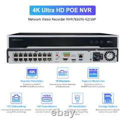Hikvision 4K 16CH 16POE DS-7616NI-K2/16P Network Video Recorder for IP Camera UK