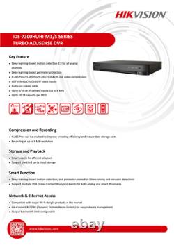 Hikvision 5MP 4-8-16ch AcuSense Digital Video Recorder (DVR)