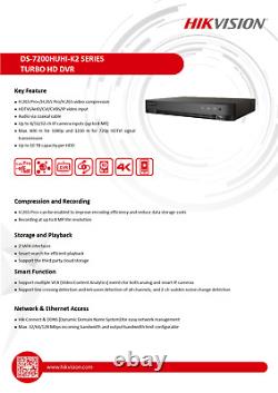Hikvision Digital Video Recorder 8 Channel DVR 4K 8MP 5MP 4MP 2MP DS-7208HUHI-K2