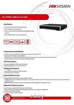 Hikvision HD 32CH 12MP H. 265+ 4K PoE IP NVR for Security Camera Video Recorder