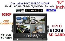 ICustodian iC7100LDC-MDVR Hybrid 1080P HD 10 LCD Screen Video Recorder 4 Camera