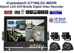 ICustodian iC7100LDC-MDVR Hybrid 1080P HD 9 LCD Screen Video Recorder 4 Camera