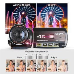New ORDRO AC3 4K WiFi Digital Video Camera Camcorder 24MP 30X Zoom DVR Recorder
